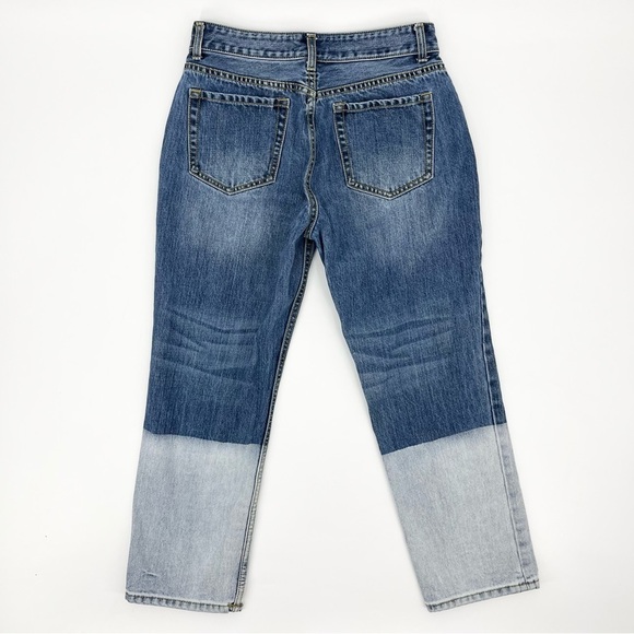 EVIDNT Malibu Blue Dip Dyed Two-Tone Cropped Jeans - Picture 3 of 11
